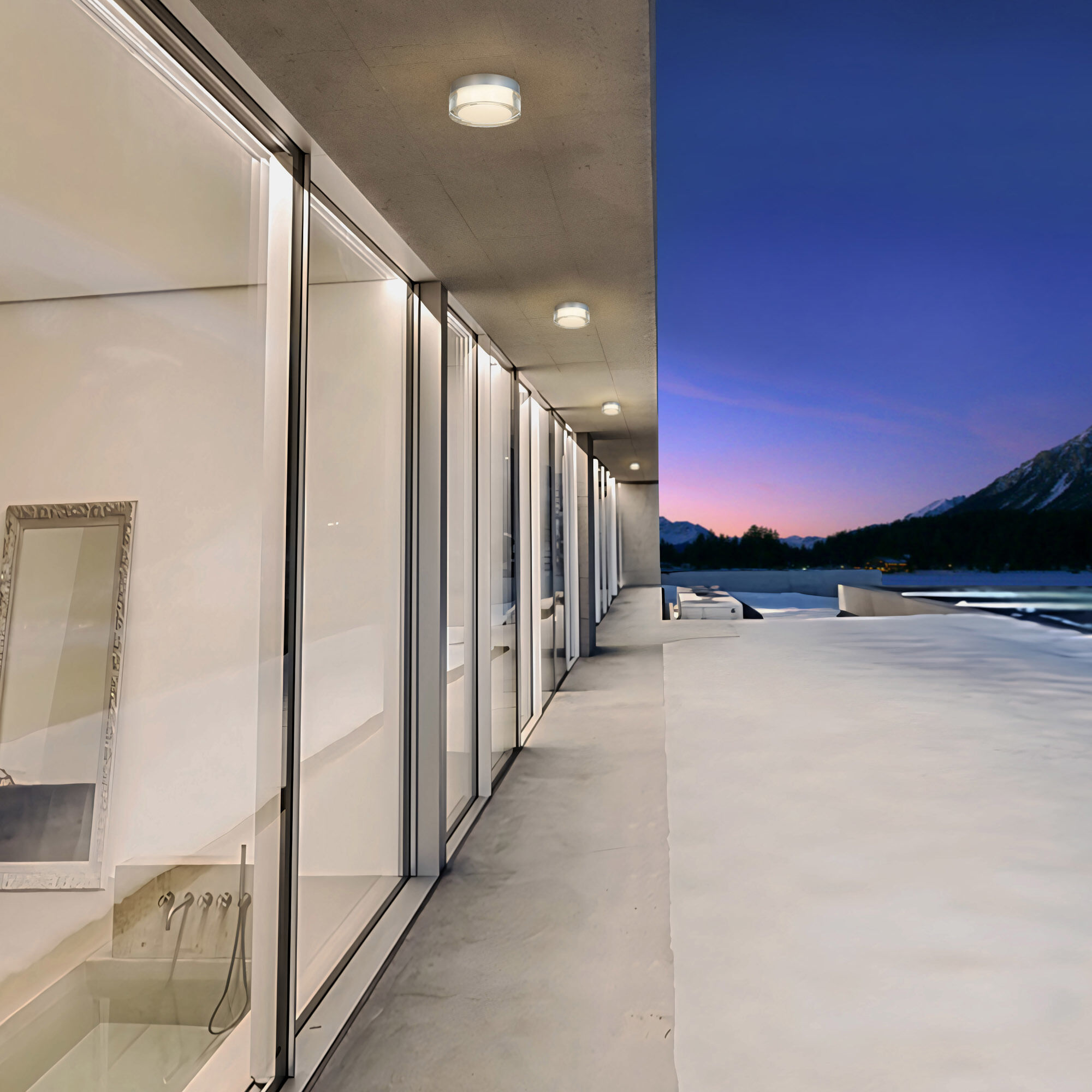 Sunspot LED 6 inch Brushed Stainless Steel Outdoor Flush Mount